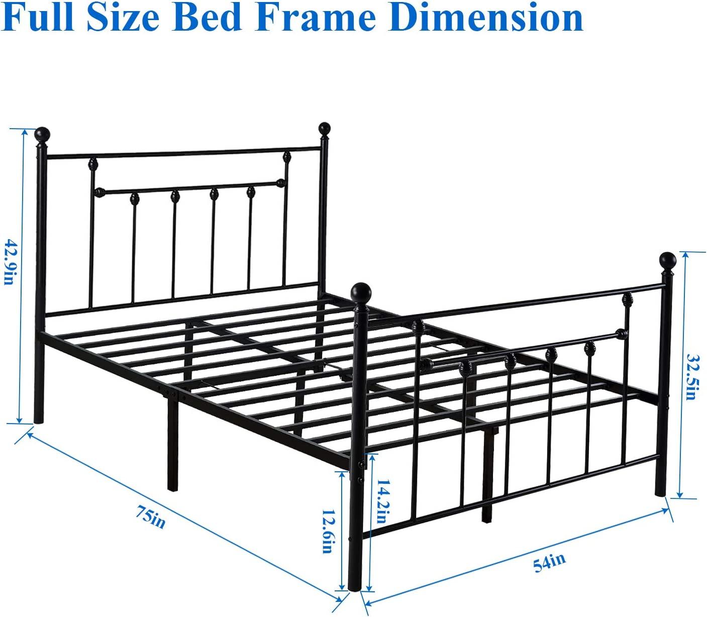 Modern Metal Platform Bed Frame Mattress Foundation with Headboard and Footboard