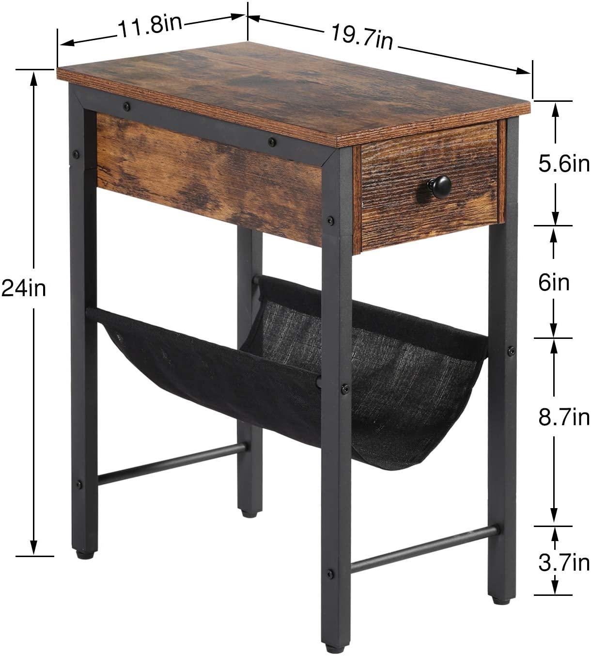 2-Tier End Side Table/Nightstand
