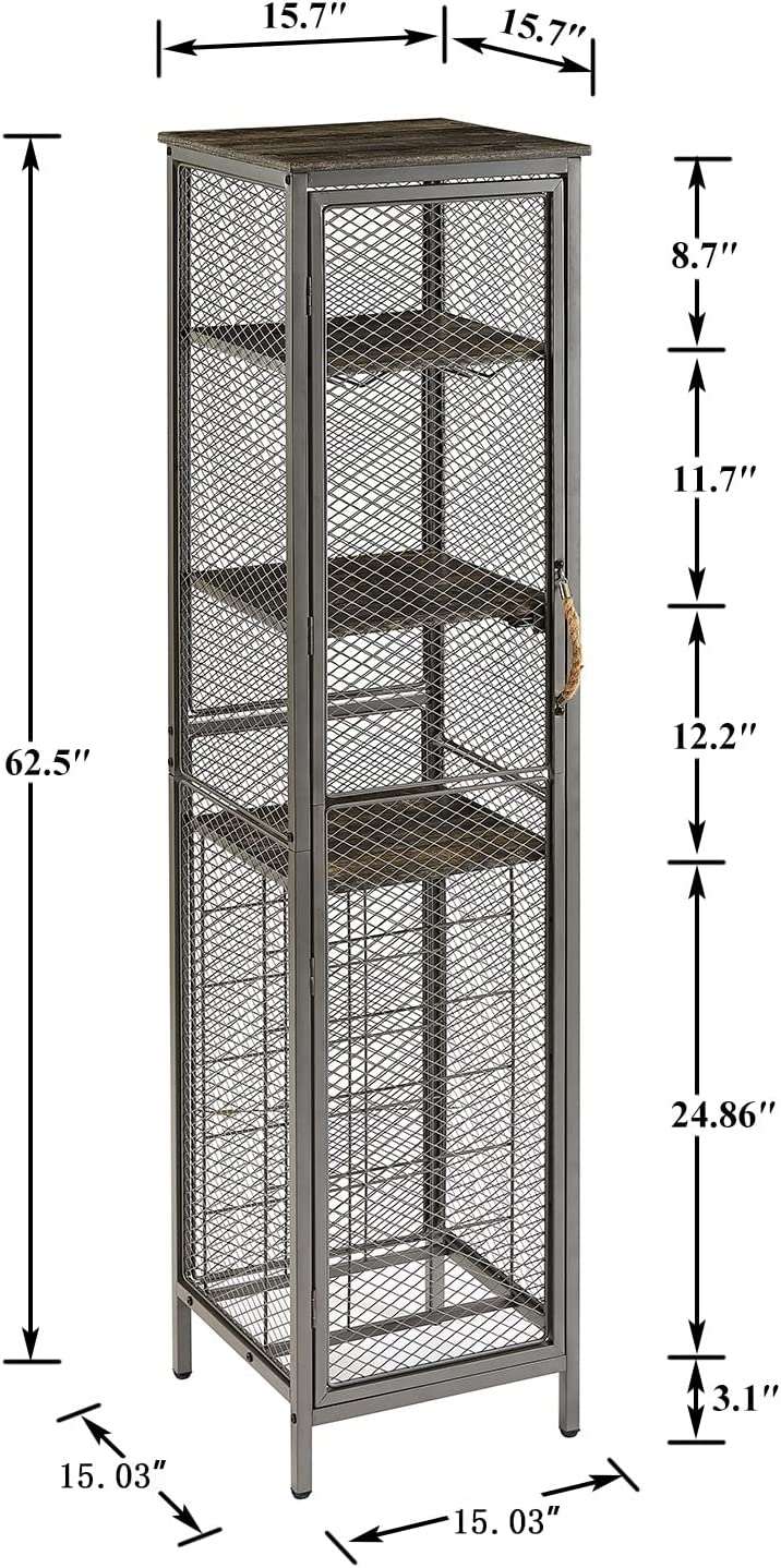 VECELO 3 tier Industrial Wine Bar Rack Storage Cabinet for Liquor and Glasses Holder Dishes