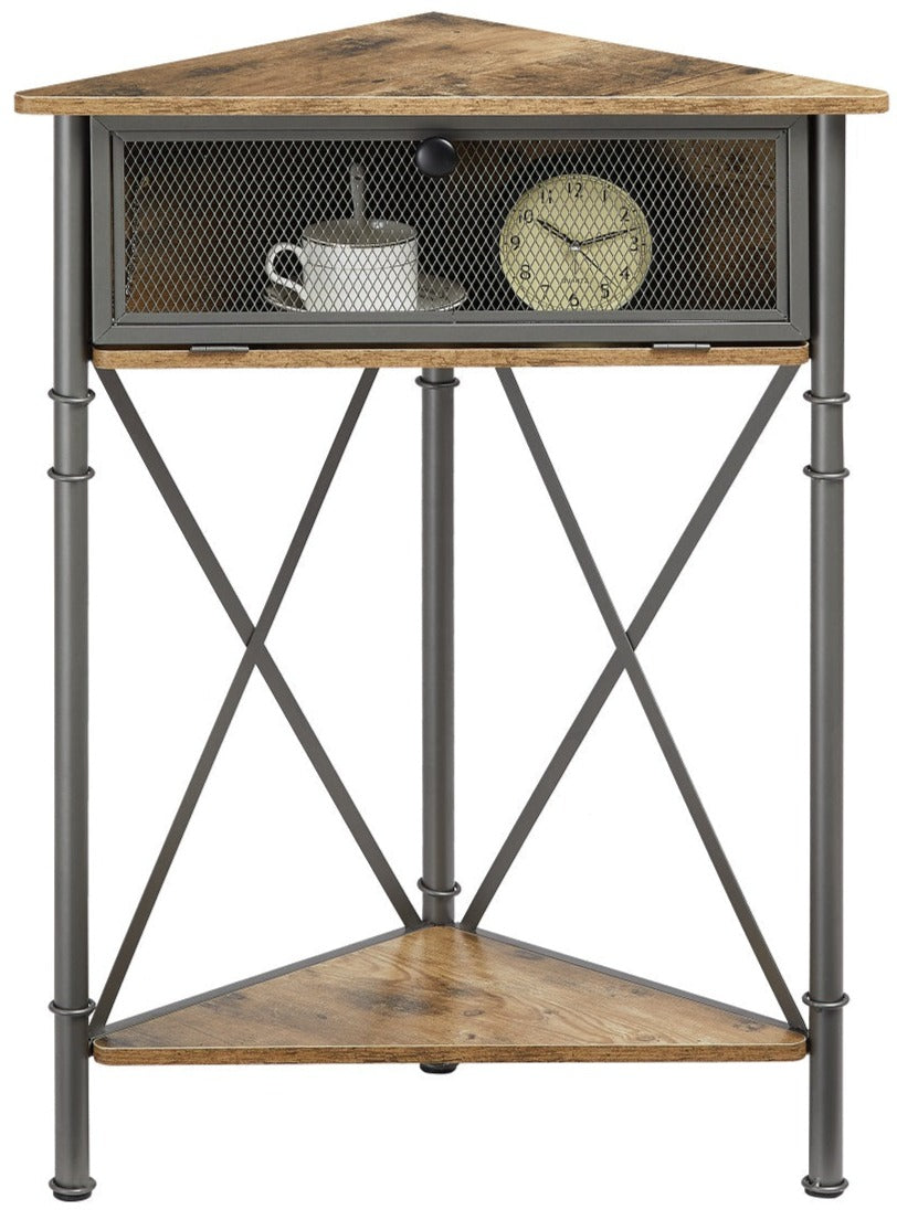 VECELO Corner Table/Cabinet/Organizer with Flip Door - Thumbnail 2