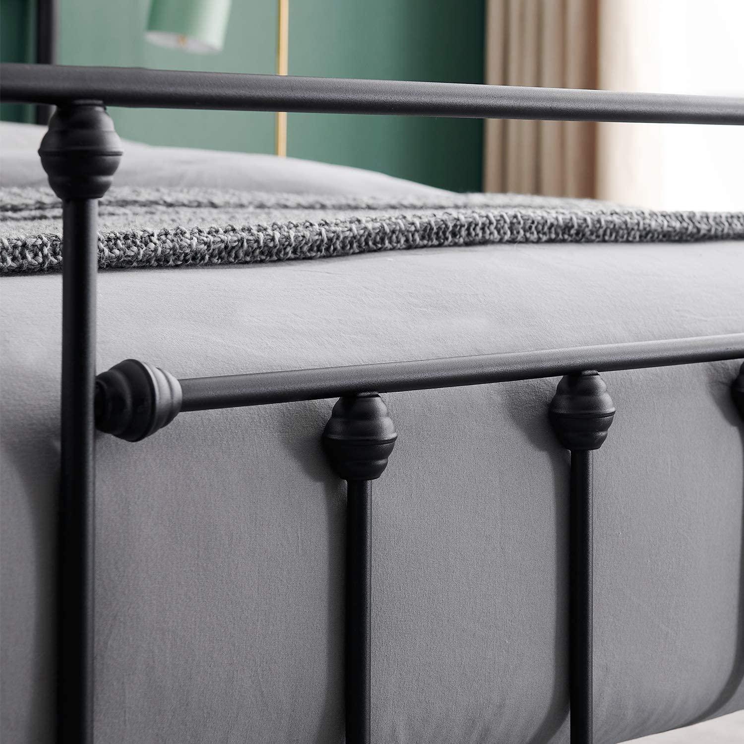 Modern Metal Platform Bed Frame Mattress Foundation with Headboard and Footboard