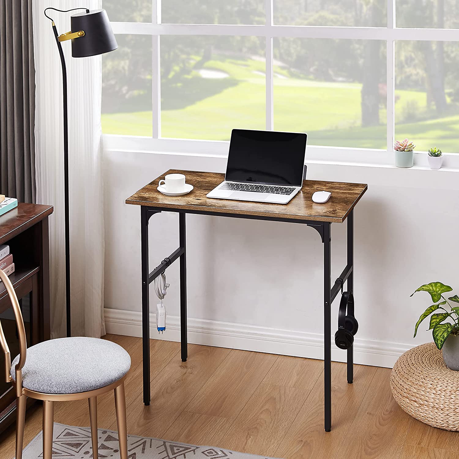 Compact Small Computer Table Wooden Desk