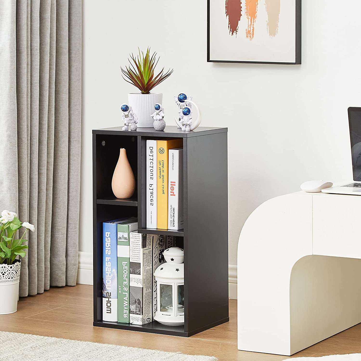 VECELO 3 Cube Open Bookcase Small Bookshelf 2 Tier Storage Organizer