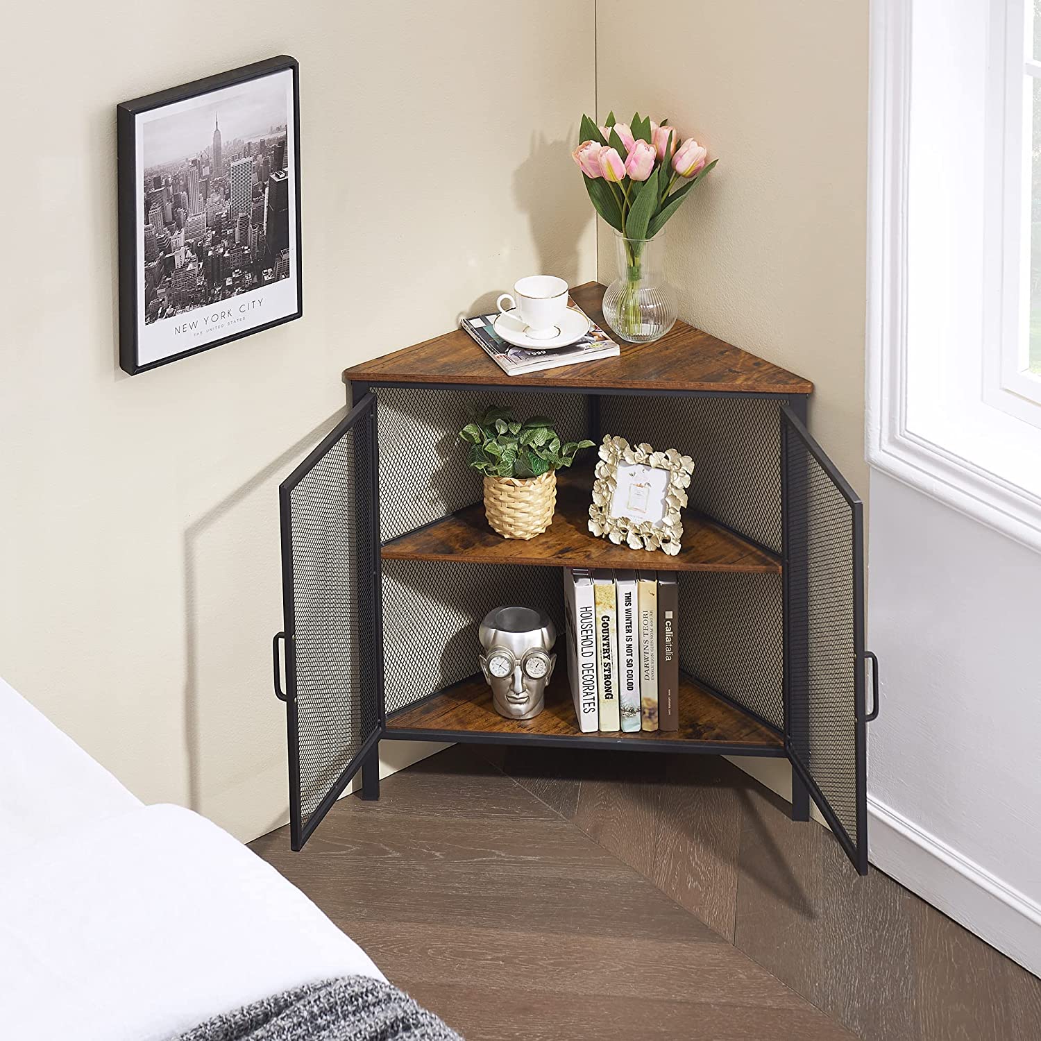  Corner End Table/Shelf 3-Tier Display Shelves