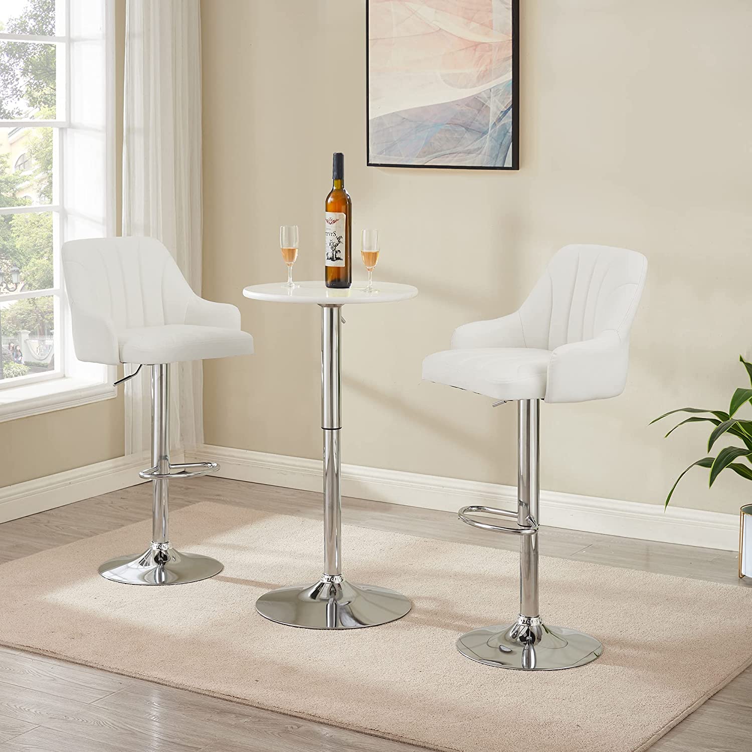 White bar sales stools with arms