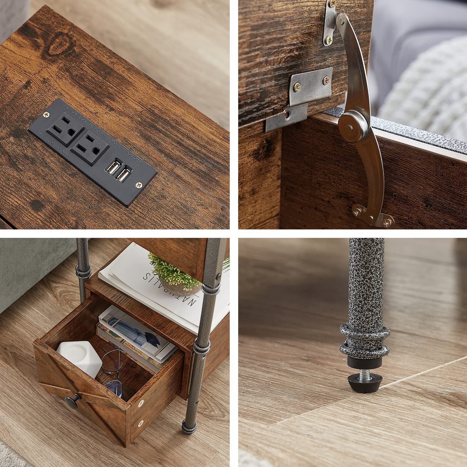 End Table with USB Charging Station