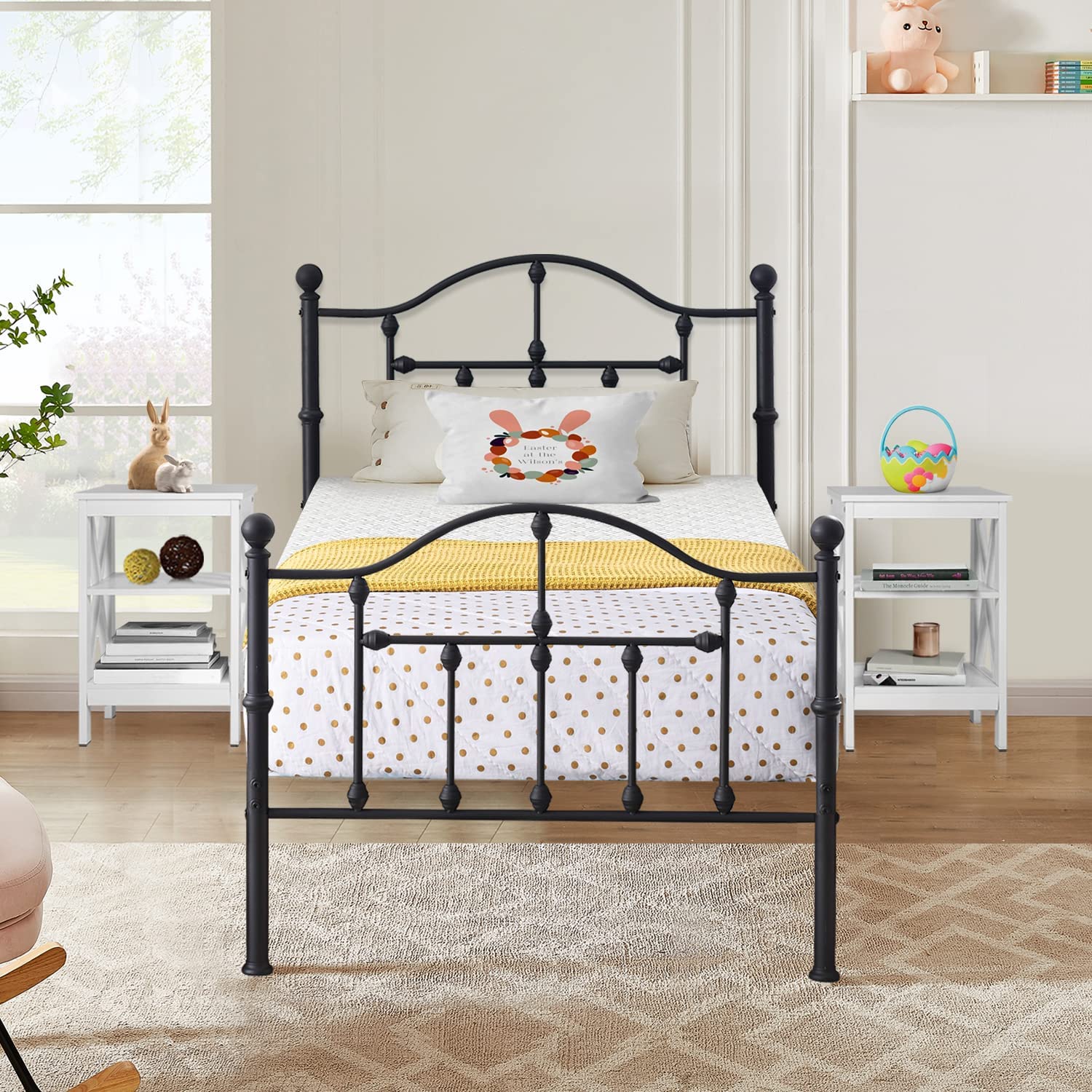 Bed Frame Metal Platform Mattress Foundation/Box Spring