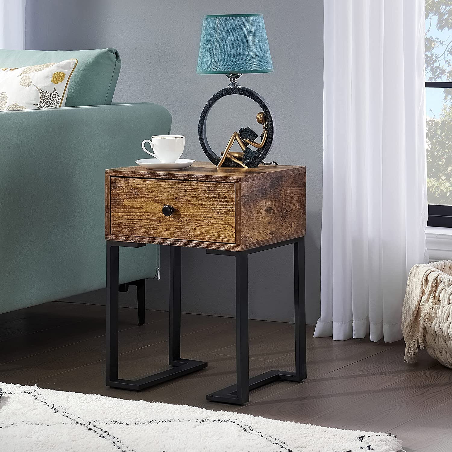 Nightstand with Storage Drawer End/Side Table