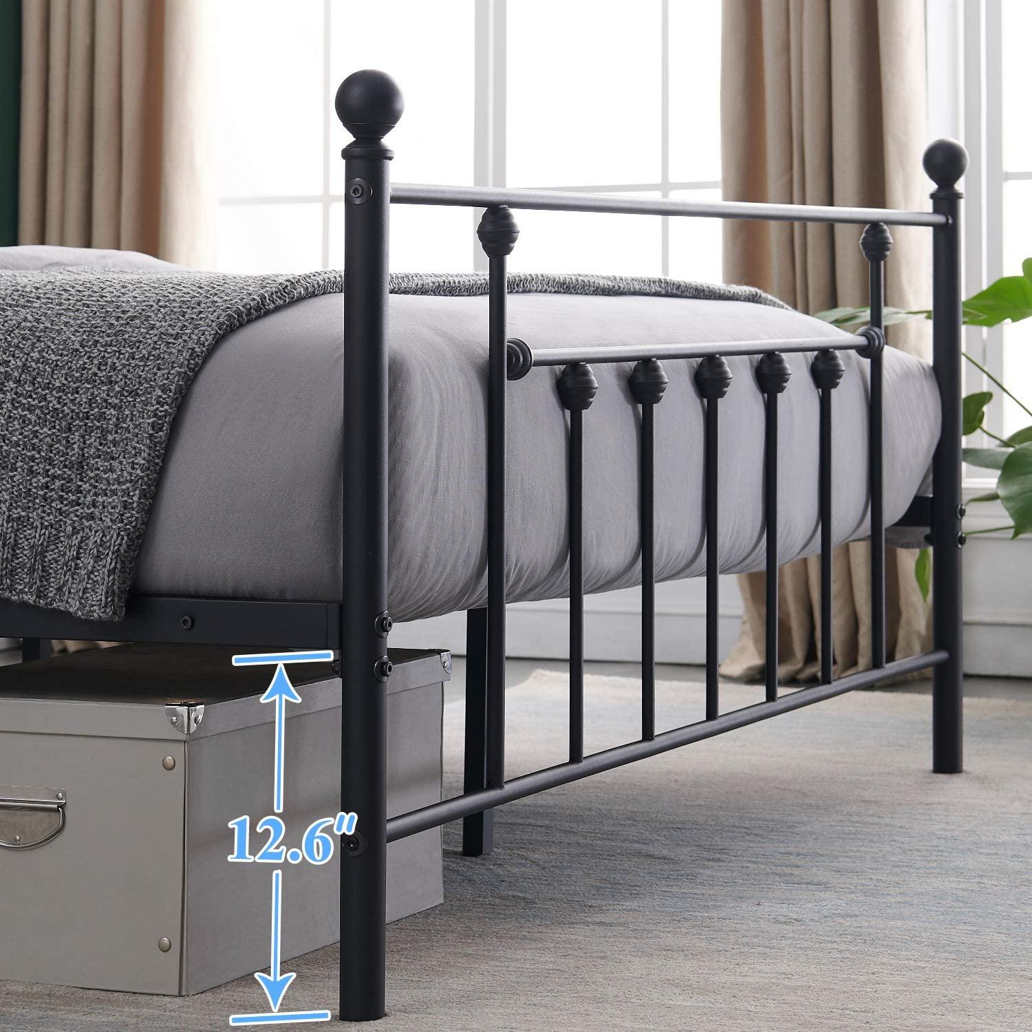 Modern Metal Platform Bed Frame Mattress Foundation with Headboard and Footboard