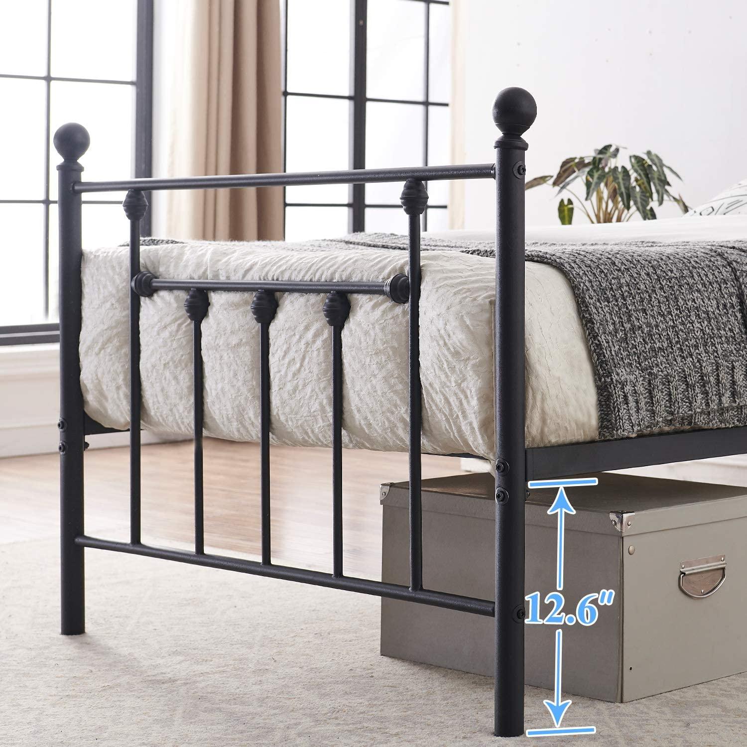 Modern Metal Platform Bed Frame Mattress Foundation with Headboard and Footboard