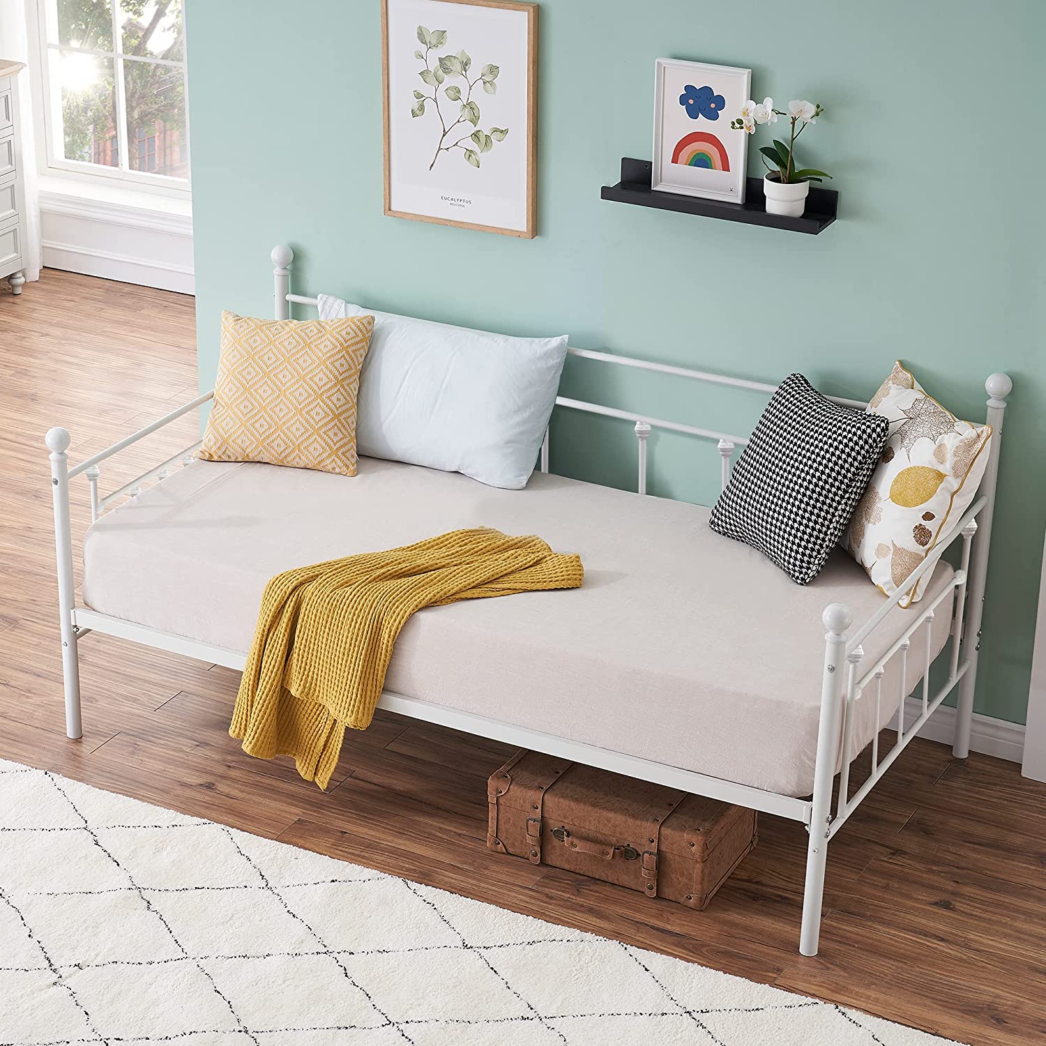 Metal Daybed Twin Size Black/White