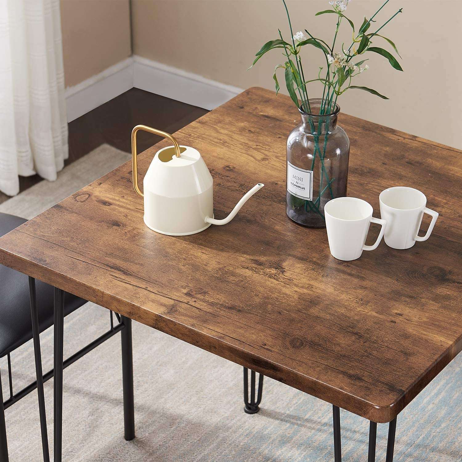 VECELO 3-Piece Kitchen & Dining Table Set for Home Kitchen Breakfast Nook - VECELO