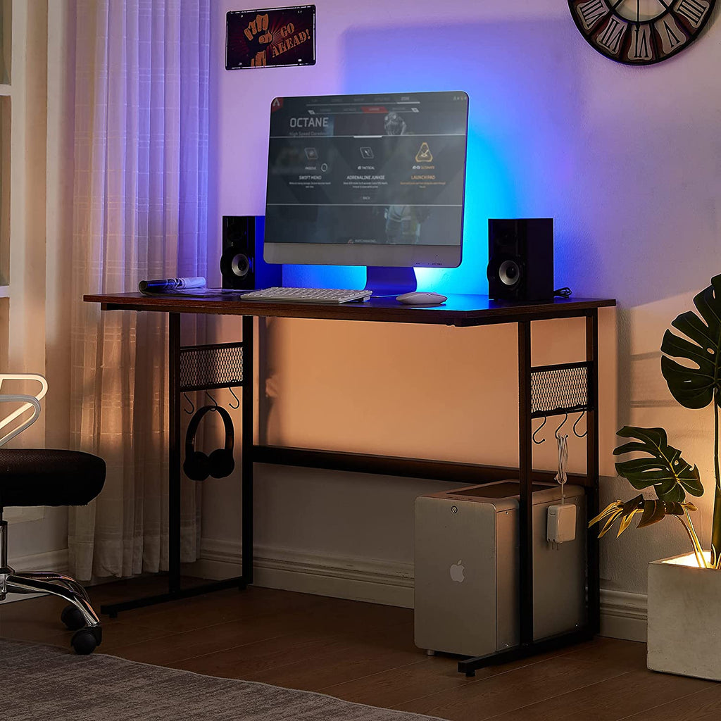 VECELO Writing Computer Desk, Modern Simple Study Table with Headphone