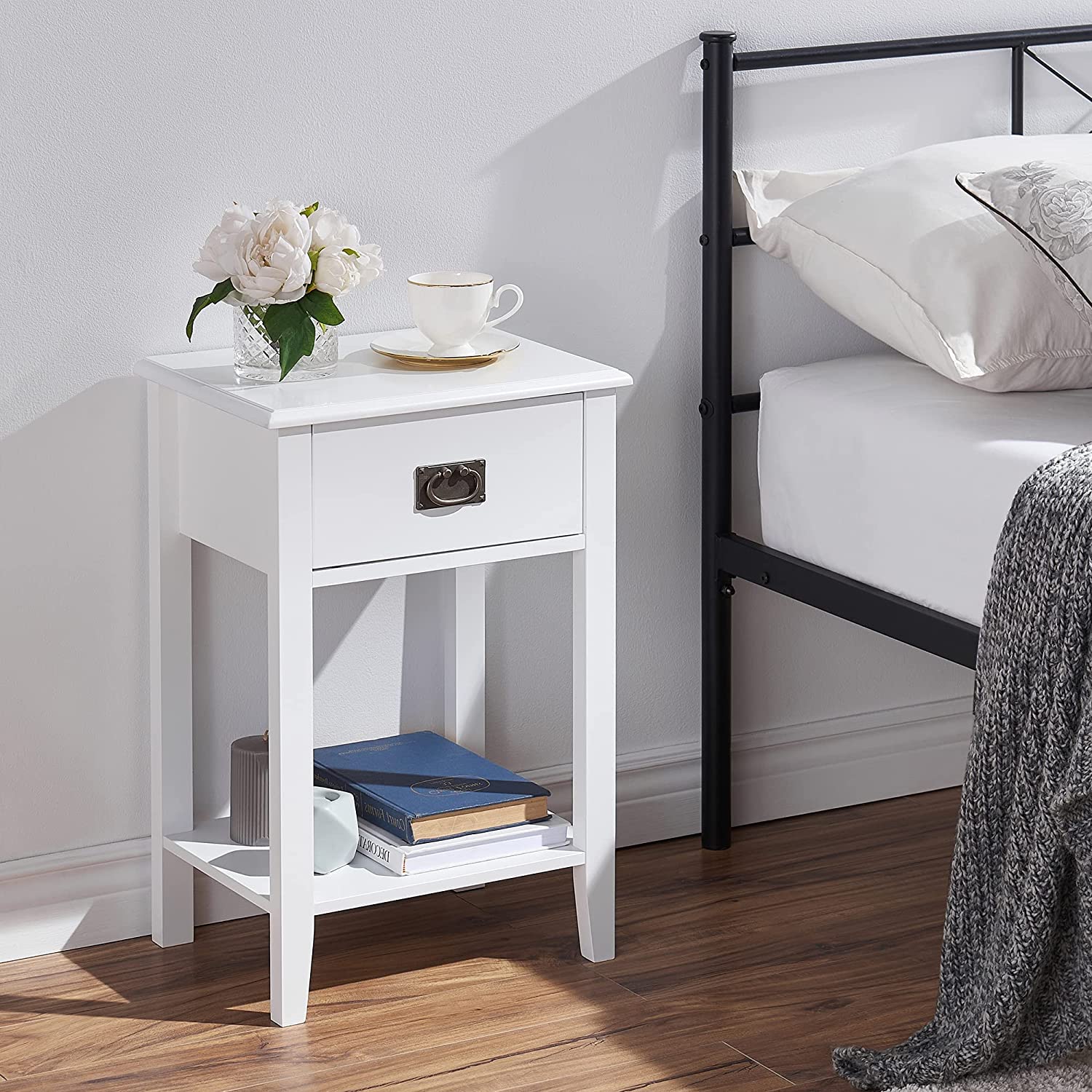 VECELO Modern Nightstands Set of 2, Side End Table with Drawers