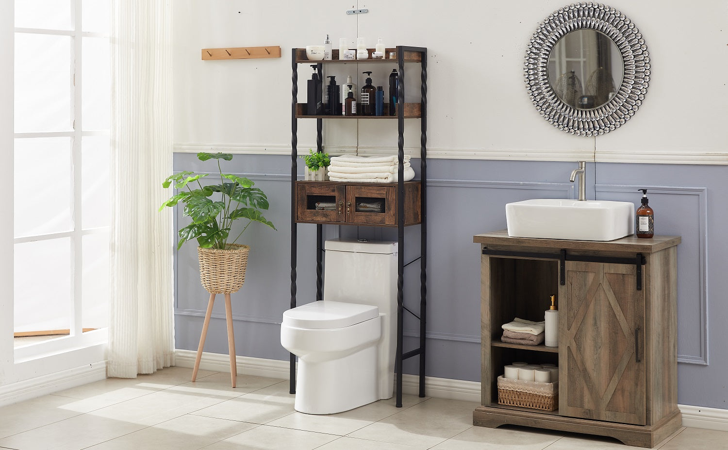 Household Essentials Over-the-Toilet 3-Tier Storage Rack